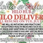 Hilo deliveries will resume on Tue. July 7th. Thank you for being patient and so understanding while we all try and deal with these crazy times. #hph #heatpresshawaii #stayhealthy #hopetoseeyousoon